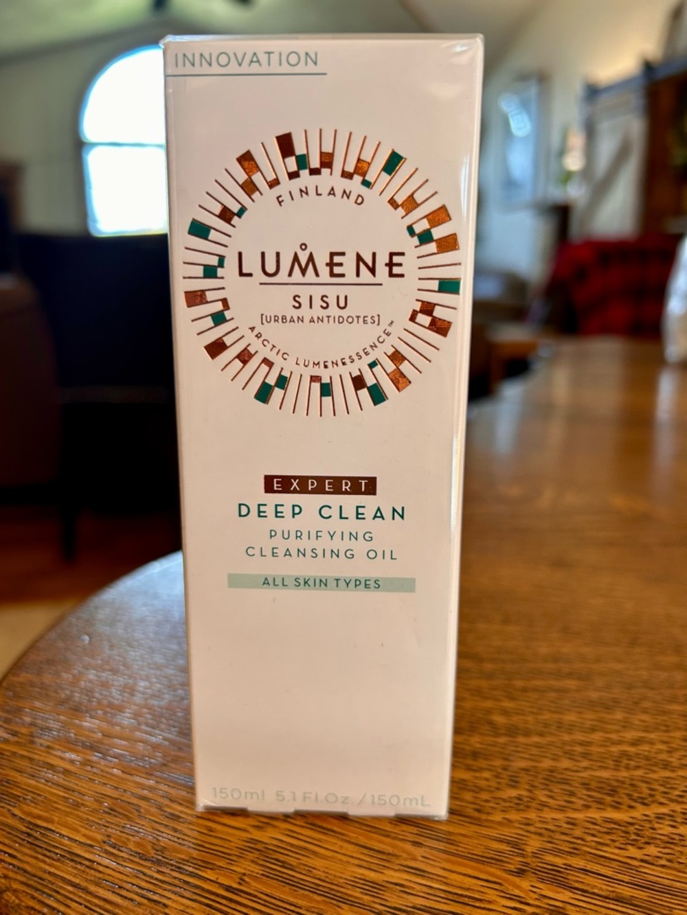 Lumene Deep Clean Purifying Cleansing Oil - White with Teal & Copper Accents